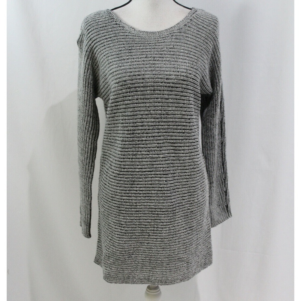 NWT Bar III Womens Grey Criss Cross Back Long Sleeve Sweater XS